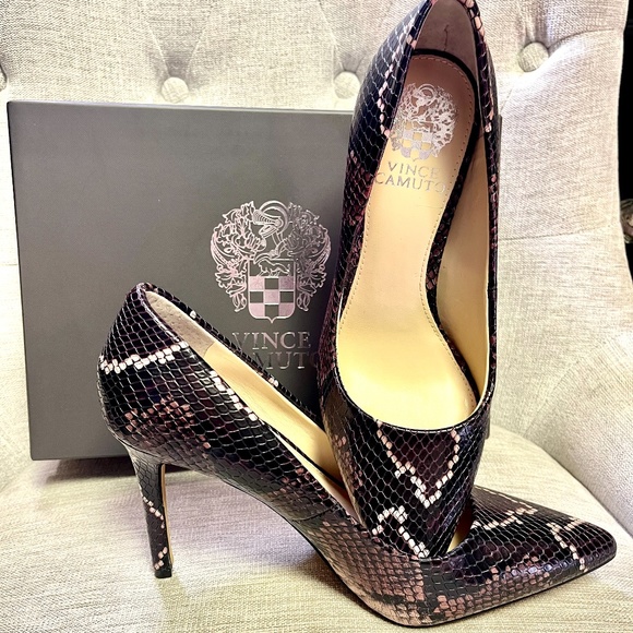 Vince Camuto Snake Print Heels - Picture 1 of 6